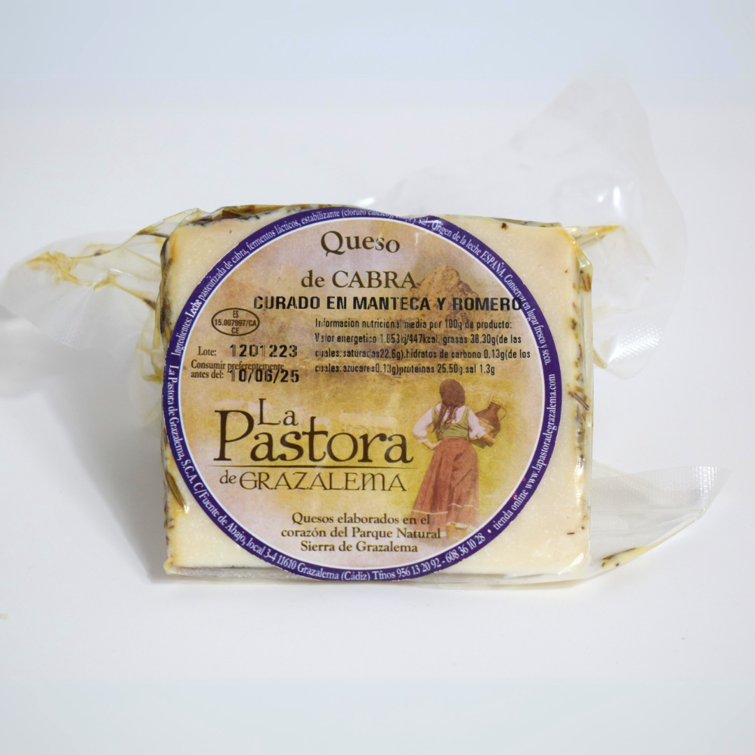 QUESO DE CABRA CURADO EN MANTECA Y ROMERO