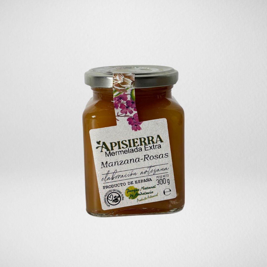 Mermelada de manzana con rosas